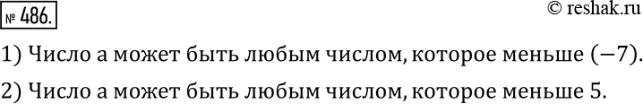 Изображение 486. 1) К числу a прибавили 14, при этом модуль суммы оказался меньше, чем |a|. Каким можут быть число a?2) К числу a прибавили -10, при этом модуль суммы оказался...
